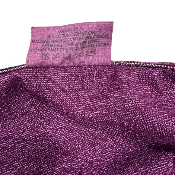 MICHAEL STARS Vintage Y2K Sparkly Sexy Ruched Purple Stretchy Tube Top OSFM - Picture 7 of 8